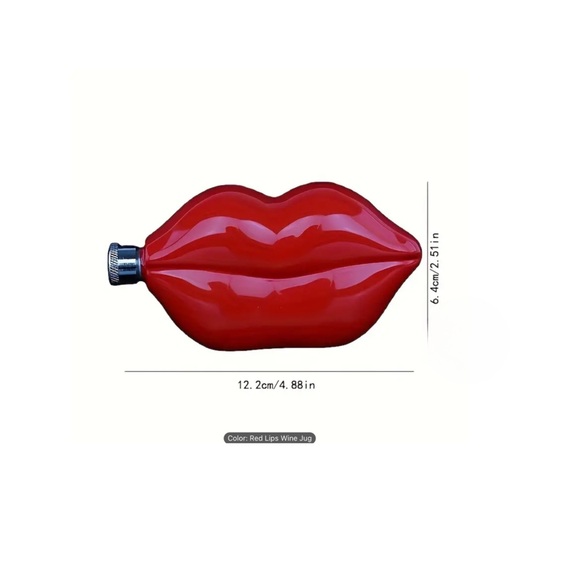 Red Lip-Shaped Makeup Container - Picture 2 of 6